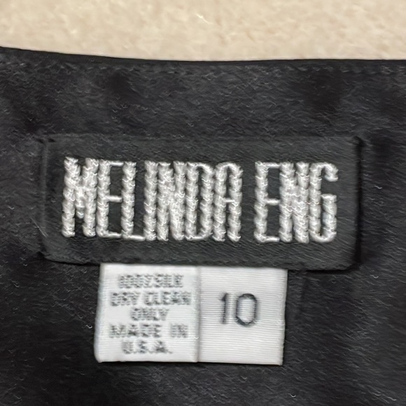 MELINDA ENG COUTURE BLACK 100% SILK GOWN size 10 - Picture 4 of 10